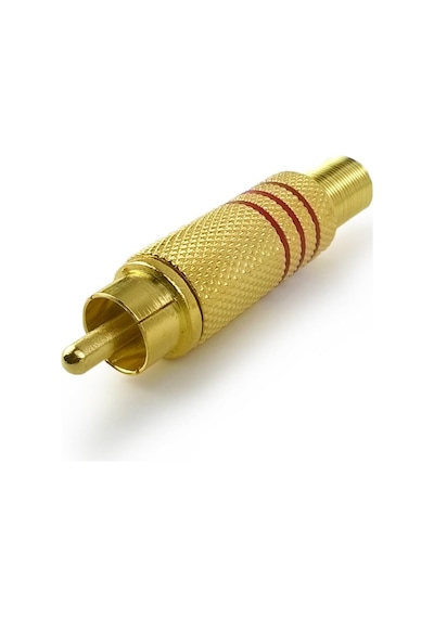 Electroon Rca Gold Erkek Jak Fiş Kırmızı-Siyah 2Adet