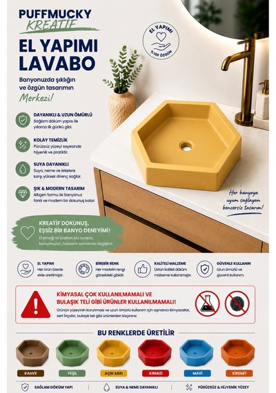 Lavabo Tezgah Üstü Lavabo Banyo Tuvalet Lavabosu Sarı Açık Sarı Sarı Açık Sarı
