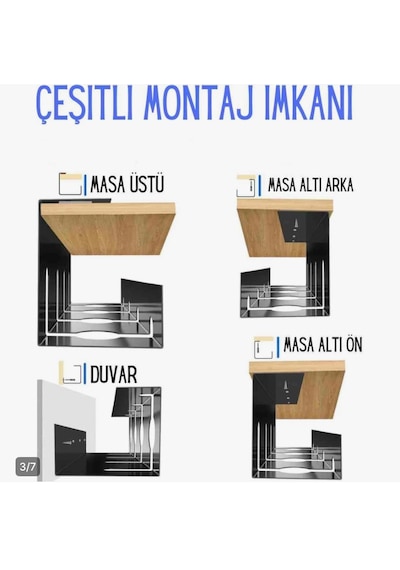 Masa Altı Kablo Toplayıcı Tepsi