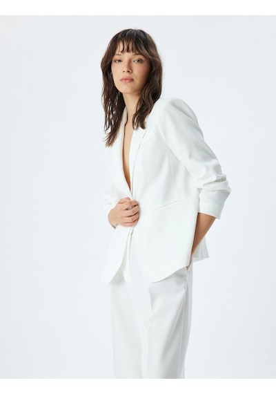 Koton Klasik Blazer Ceket 3/4 Kol Kruvaze Ters Yaka Cepli Regular Fit Kırık Beyaz 5wak50071uw Ekru Koton Klasik Blazer Ceket 3/4 Kol Kruvaze Ters Yaka Cepli Regular Fit Kırık Beyaz 5wak50071uw Ekru