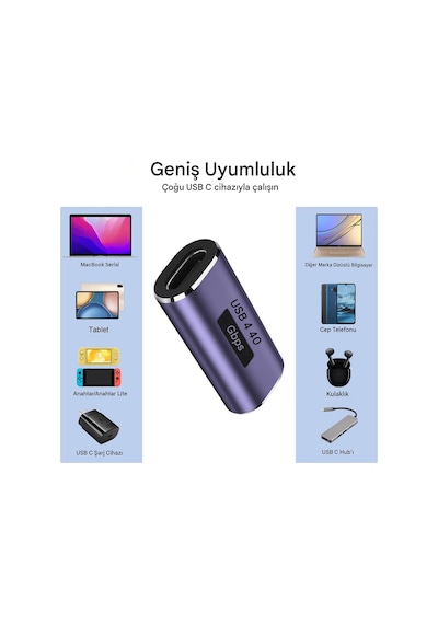 Dişi Dişi Typec Adaptör Typec Kablo Uzatıcı Typec Kablo Birleştirici