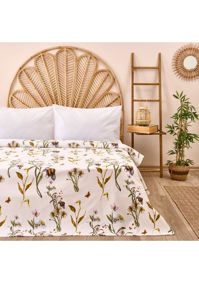 Soft Acacia Çift Kişilik Pike - Beyaz - 200x220 Cm Renkli