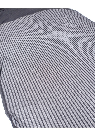 Siyah Kendinden Desenli Yumuşak File Tül Kumaş Bluzluk & Elbiselik 80x450cm-12837