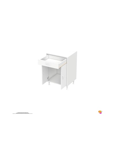Eliusta Lumin Tüp Yuvalı 65 Cm Ankastre Ocak Altı Dolap 65x88x48 Cm Beyaz Dolap Çekmeceli Mutfak Organizeri Beyaz