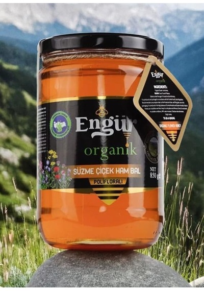 Engür Organik Süzme Çiçek Ham Bal 850 Gr