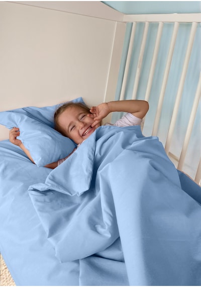 Joyous Mom Kids Akfil Bebek Nevresim Takımı Lastikli Çarşaf Dahil Takım Mavi