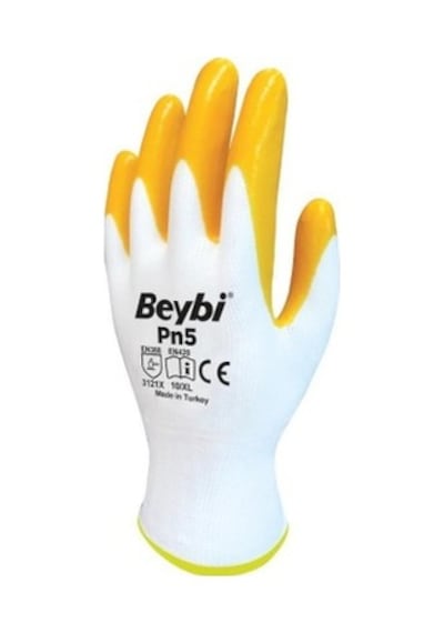 10 Beden Nitril Sarı Eldiven 60 Adet Paket Fırsatı 1 Adet Mavi M
