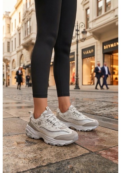 Fort 07387 Rahat Kalın Taban Sneaker Kadın Ayakkabı Beyaz