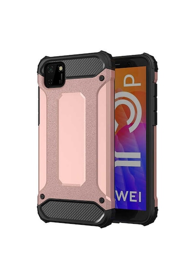 Noktaks - Y5p Uyumlu - Kılıf Çift Katman Zırh Tank Crash Military Kapak - Rose Gold Rose Gold