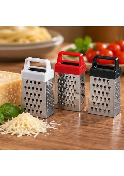 Mini Çelik Sarımsak Rendesi-üçlü Set Gümüş - Kahverengi