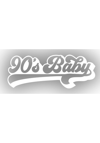 90's Baby Araba Sticker 17x17 Cm Beyaz
