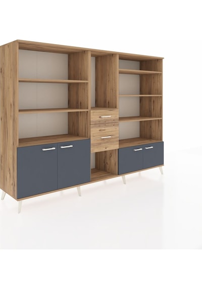 Hyperion Dolap 10 Raflı 2 Çekmeceli 4 Kapaklı 220x44x163 Çam-antr Çam-antrasit/çam Hyperion Dolap 10 Raflı 2 Çekmeceli 4 Kapaklı 220x44x163 Çam-antr Çam-antrasit/çam