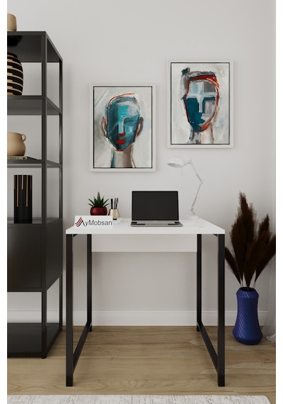 Selin Metal Ayaklı Çalışma Masası Beyaz Suntalam, Siyah Ayak, Modern Ofis & Ev Masası Beyaz Selin Metal Ayaklı Çalışma Masası Beyaz Suntalam, Siyah Ayak, Modern Ofis & Ev Masası Beyaz