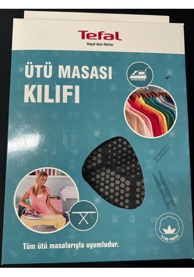 Tefal Ütü Masası Kılıfı Bezi Örtüsü Keçeli %100 Pamuk Yüksek Buhar Geçirgenliği 140x52 Cm Dayanıklı Kumaş Renkli