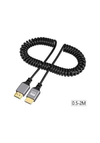 Hdmi Spiral Yaylı Uzayabilen Fullhd 4k 60hz Uhd Kablo 0.5-2 Metr