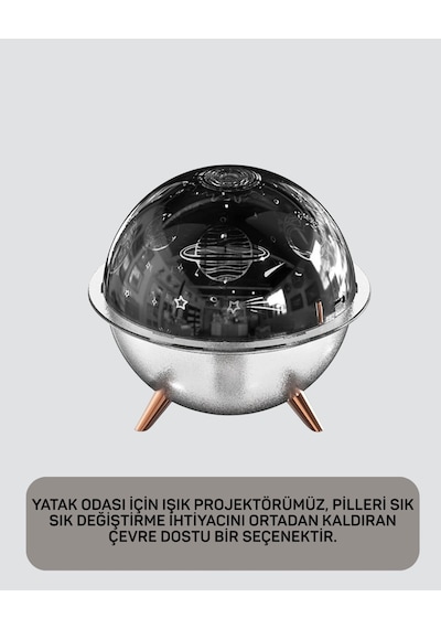 Kozmik Işık Efektli Projeksiyonlu Nemlendirici Gece Işığı -
