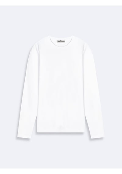 Ltb Sloganlı Sıfır Yaka Uzun Kollu Regular Fit Erkek Sweatshirt Beyaz 011258606661536 - 100 Beyaz