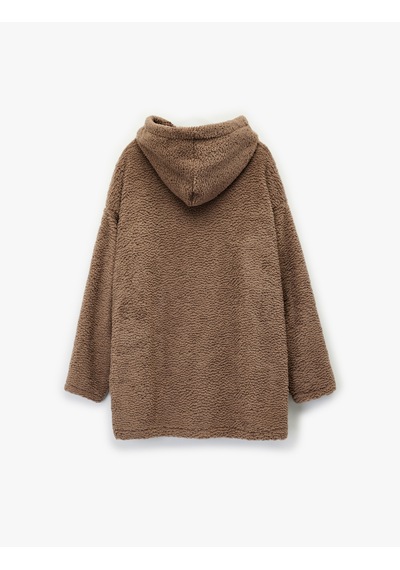 Koton Ayıcık İşlemeli Uzun Kollu Kapüşonlu Oversize Peluş Sabahlık Vizon 6wlk70016mk Vizon Koton Ayıcık İşlemeli Uzun Kollu Kapüşonlu Oversize Peluş Sabahlık Vizon 6wlk70016mk Vizon