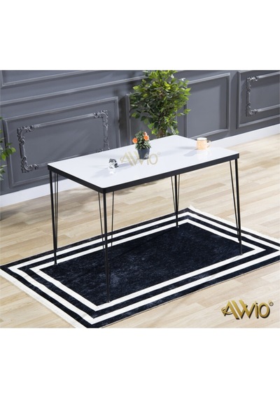Avvio 80x120 Mera 4 Kişilik Yemek Masası Takımı-mutfak Masası Takımı-beyaz Oval Kenar Siyah Avvio 80x120 Mera 4 Kişilik Yemek Masası Takımı-mutfak Masası Takımı-beyaz Oval Kenar Siyah