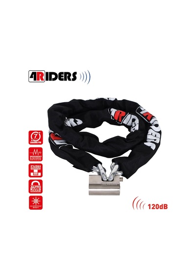 4riders Bull Pro 10x200cm Kesilmez Zincir Alarmlı Kilit 10mm