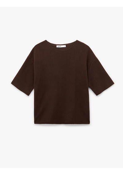 Koton Regular Fit Kısa Kollu Bisiklet Yaka Basic Tişört Kahverengi 6sak50197ek Kahve Koton Regular Fit Kısa Kollu Bisiklet Yaka Basic Tişört Kahverengi 6sak50197ek Kahve