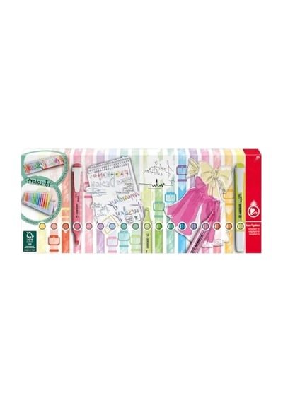Neon Ve Pastel Renkli İşaretleme Kalemi - 18 Renk 124-Pembe