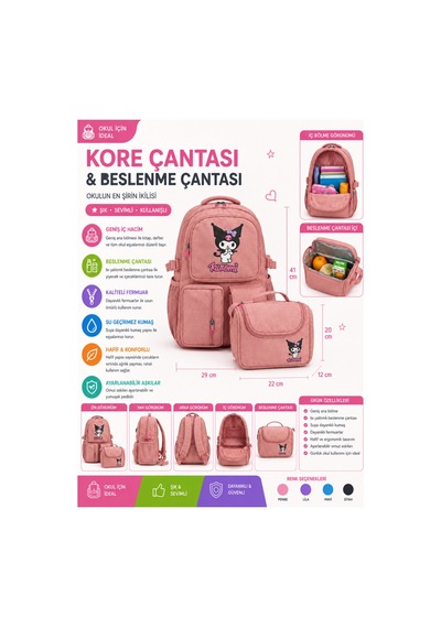 Kore Çantası Ve Beslenme Çantası Seti Pembe Kız Çocuk Okul Çantası Labubu Desenli Sırt Çantası / Unisex Çok Amaçlı Spor Ve Fitness Çantası Pembe Pembe Kore Çantası Ve Beslenme Çantası Seti Pembe Kız Çocuk Okul Çantası Labubu Desenli Sırt Çantası / Unisex Çok Amaçlı Spor Ve Fitness Çantası Pembe Pembe