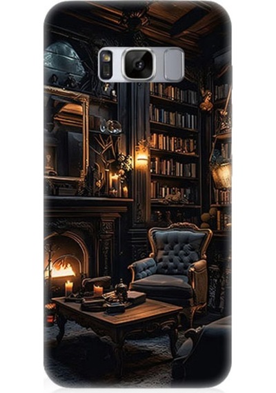 Samsung Galaxy S8 Edge Uyumlu Kütüphane Odası Desenli Silikon Kılıf
