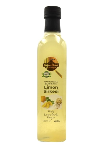 Maydanozlu Sarımsaklı Limon Sirkesi 500 Ml %100 Katkısız Doğal Özel Üretim