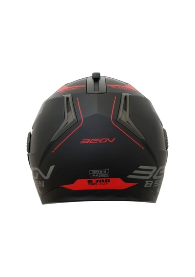 Beon B700 Çene Açılır Kask Kırmızı - Mat Siyah