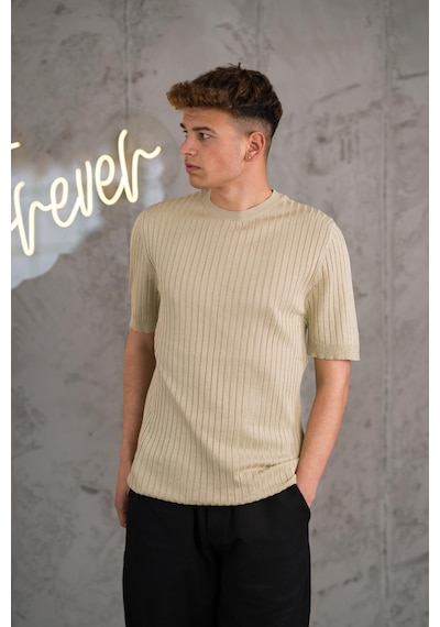 Slimfit Likralı Sıfır Yaka Erkek Triko T-shirt 001
