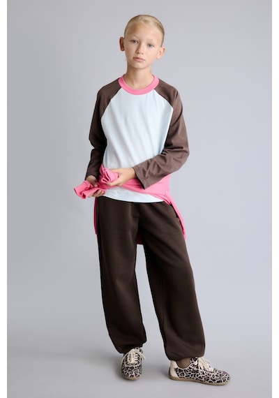 Defacto Beli Bağcıklı Paçası Lastikli Kalın Basic Eşofman Altı Kız Çocuk I3711a826aubn581 Kahve-bn581