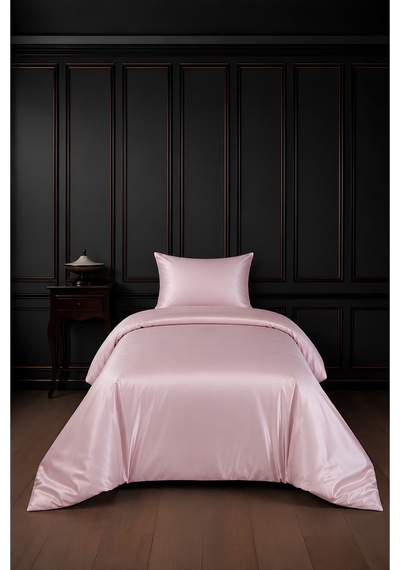 %100 Pamuk Saten Bebe Pembe 83 Tel-125 Gsm Tek Kişilik Nevresim Takımı