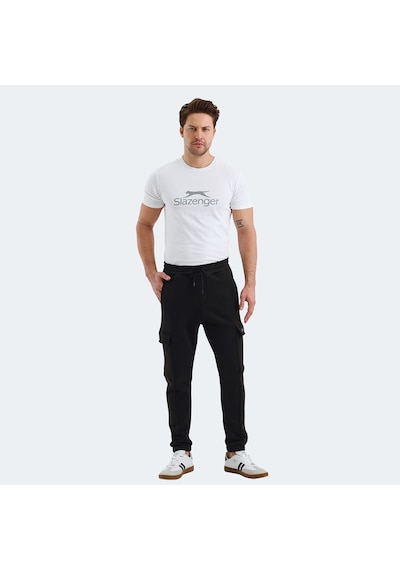 Slazenger VALORA Erkek Cepli Dar Paça Siyah Eşofman Altı