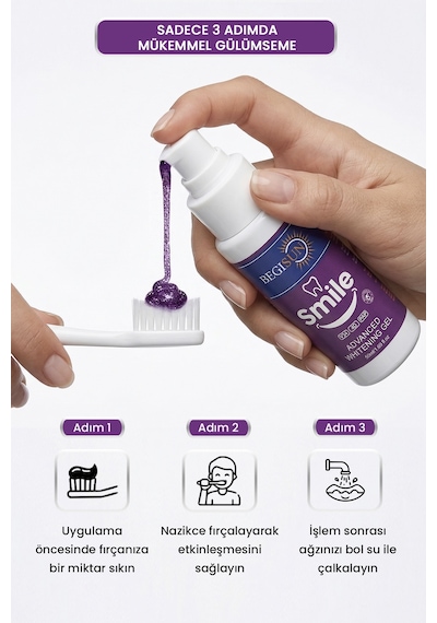 Begisun Leke Karşıtı Diş Beyazlatıcı Mor Jel 50 ML