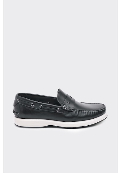 Derinet Hakiki Deri Erkek Loafer Ayakkabı Siyah Siyah