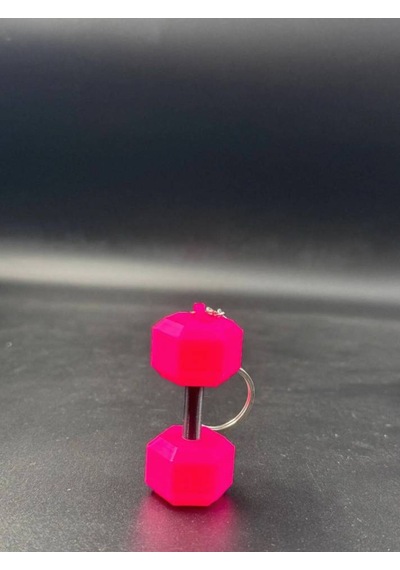 Mini Dambıl 45lb Anahtarlık - Pembe Siyah Pembe - Siyah