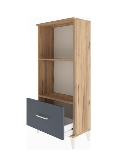 Arges Dolap Tek Raflı Tek Çekmeceli 60x30x134 Çam-antrasit Çam