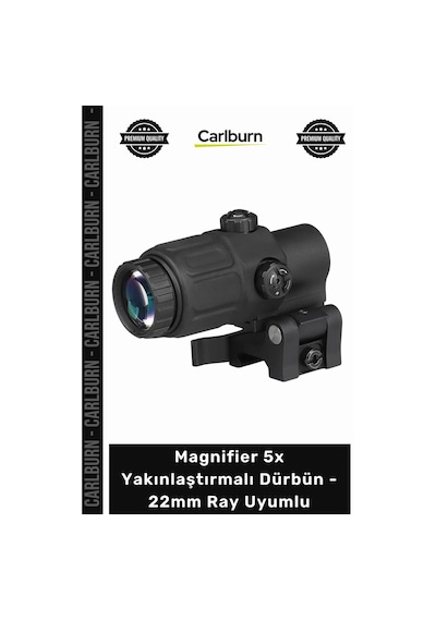 Dürbün Siyah Taktik Magnifier 5x Yakınlaştırmalı Dürbün 22mm Ray Uyumlu Katlanır Yaylı Ayaklı Çok Renkli