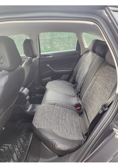 Volkswagen Taigo Uyumlu Araca Özel Deri Oto Koltuk Kılıfı 1585566 Siyah-Gri