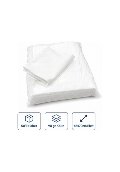 Ecefixx Tek Kullanımlık Havlu 50'i Paket 90 Gr Kalın Beyaz