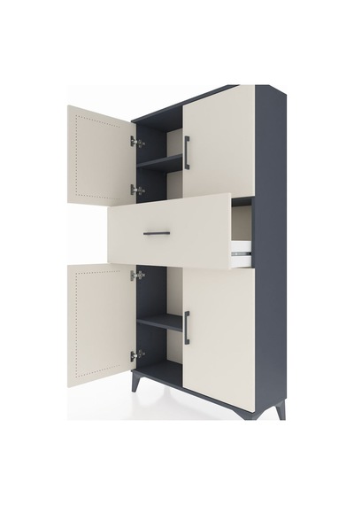 Arges Dolap 3 Raflı Tek Çekmeceli 4 Kapaklı 88x30x163 Antrasi... Antrasit Arges Dolap 3 Raflı Tek Çekmeceli 4 Kapaklı 88x30x163 Antrasi... Antrasit
