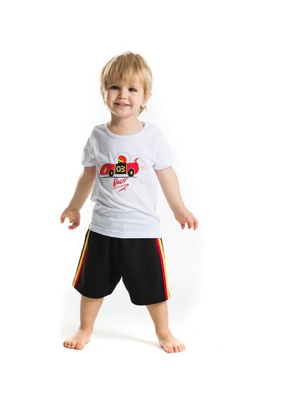 Denokids Baby Racer 03 Şort Takım Çok Renkli