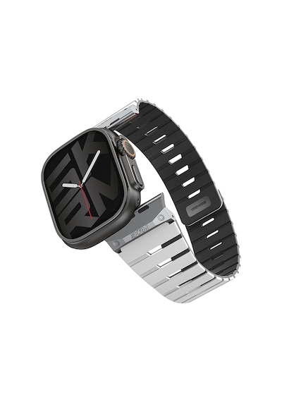 Watch 44mm Skinarma Gemini Serisi Tpu Magnetik Silikon Kordon Beyaz-siyah
