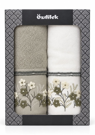 Özdilek Ditsy Garden Havlu Seti 2'li / 50 X 90 Yeşil-krem/yeşil