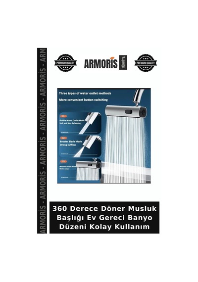360 Derece Döner Musluk Başlığı Ev Gereci Banyo Düzeni Kolay Kullanım Çok Renkli