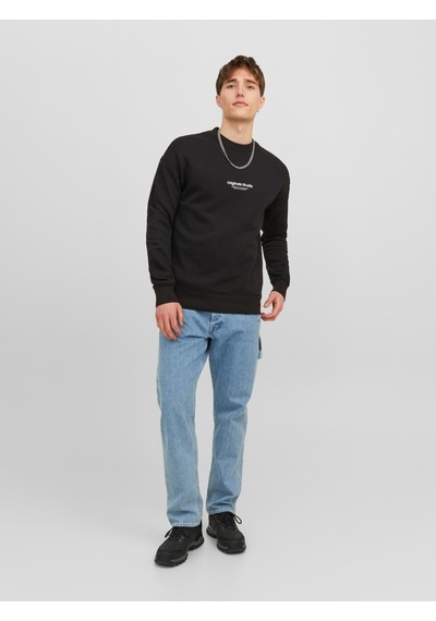 Jack & Jones Jack&jones Vesterbro Erkek Siyah Bisiklet Yaka Sweatshirt 12241694-BLK Siyah
