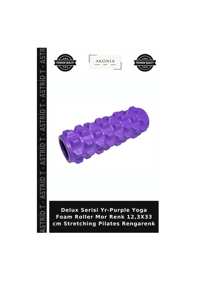 Delux Serisi Yr-purple Yoga Foam Roller Mor Renk 12,3x33 Cm Stretching Pilates Rengarenk