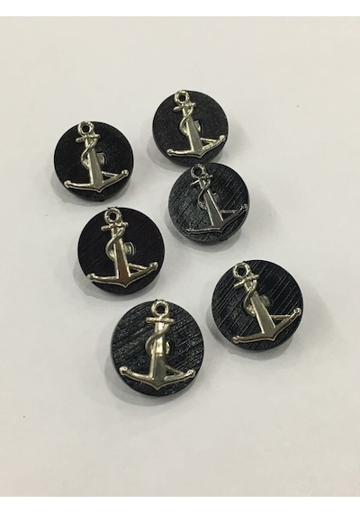 Yelek Hırka Düğmesi 6 Lı Set Çapa Armalı 1,8 Cm