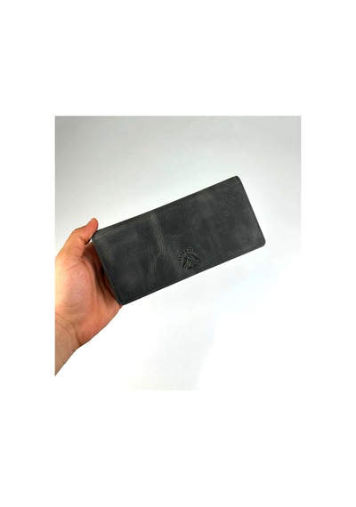 Alphaclub Bag Erkek Hakiki Deri Gri Telefon Bölmeli Uzun Cüzdan Ve Kartlık Model 2724
